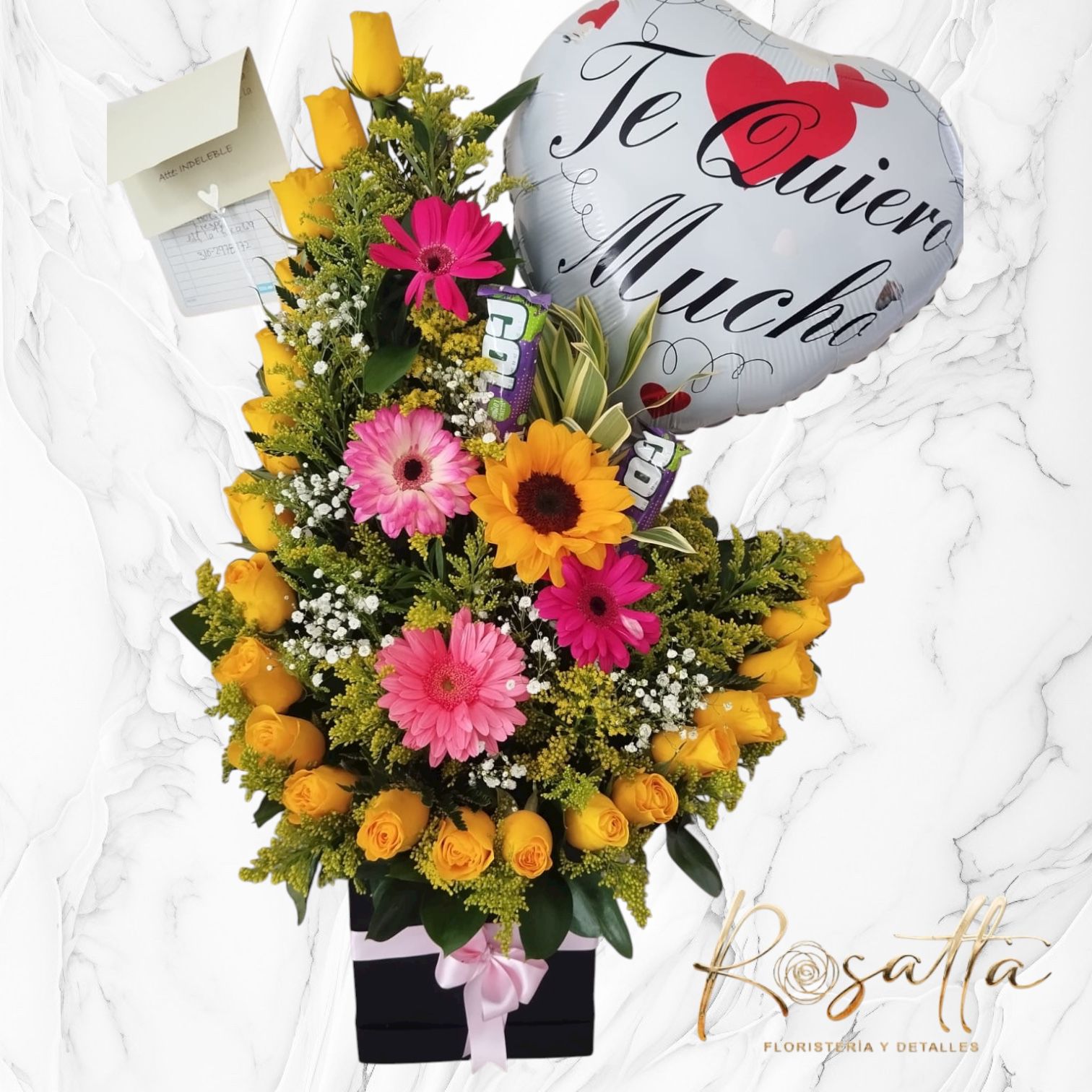 Arreglo Rosas media luna #041
