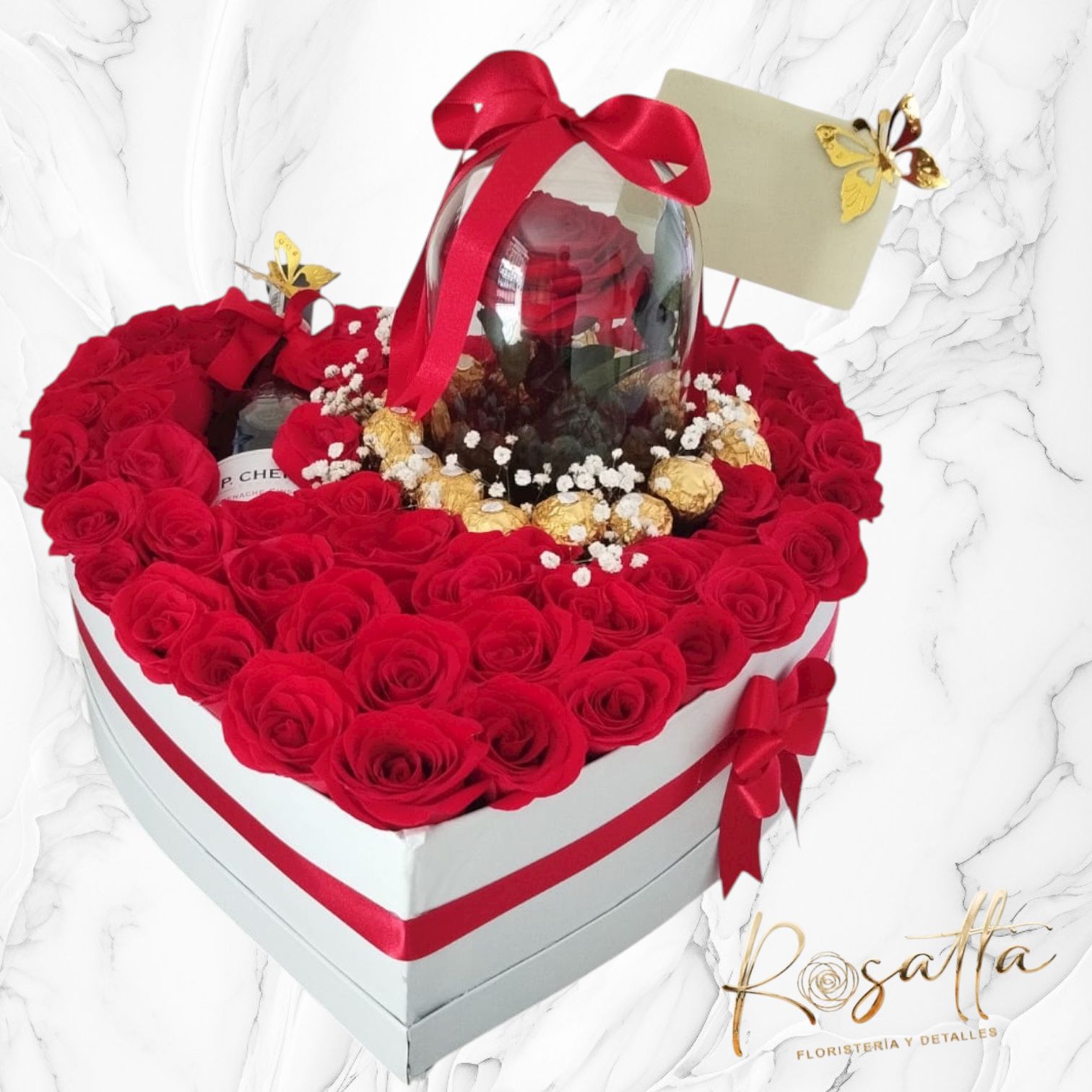 Arreglo Luxury Rosa preservada #0040