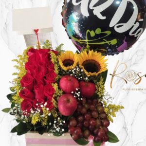 Arreglo Rosas Bandeja Frutal#043