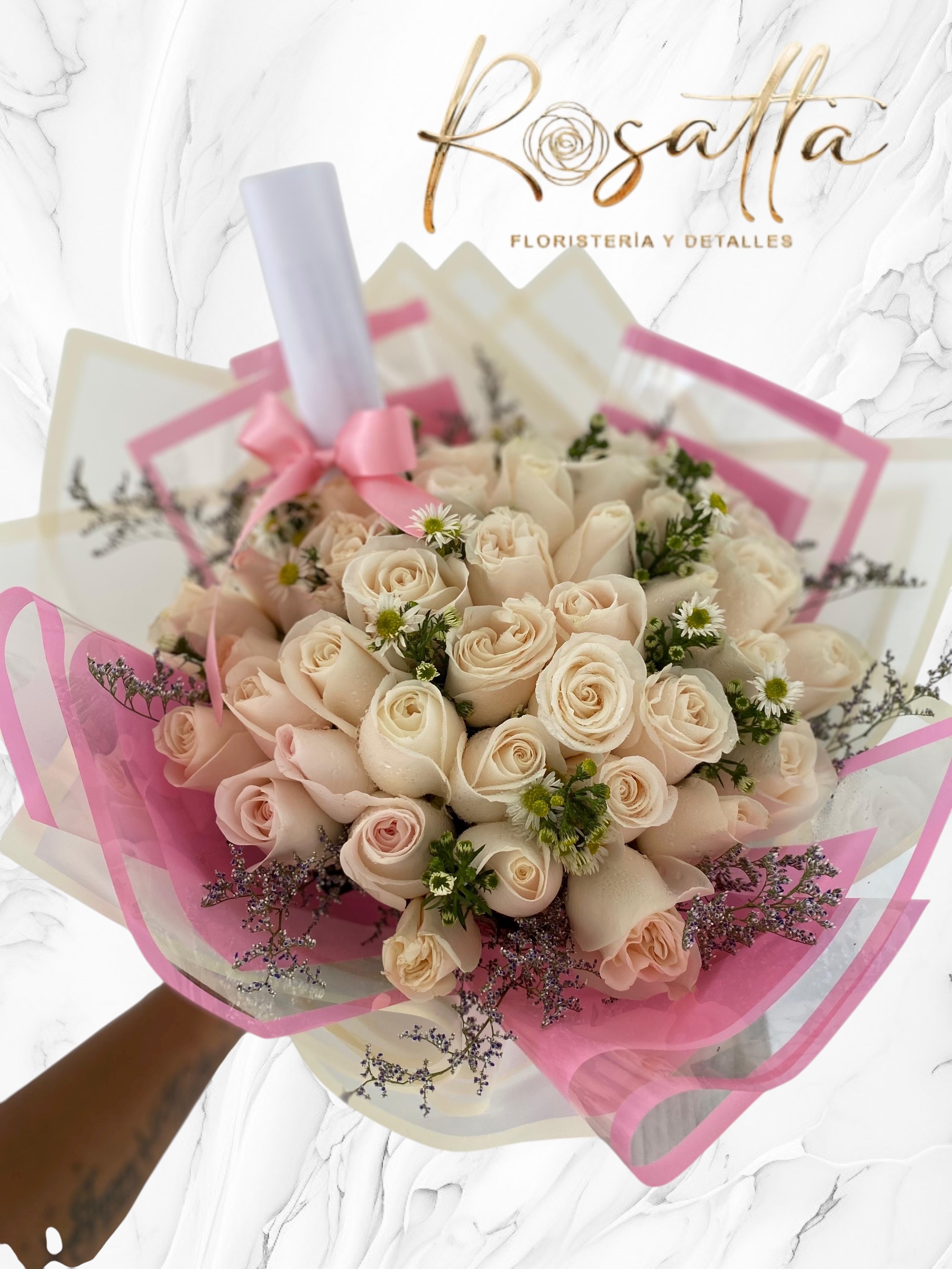 Bouquet 50 rosas blancas #021