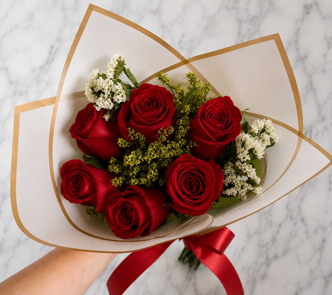 bouquet de rosas rojas sencillo con domicilio en cartagena