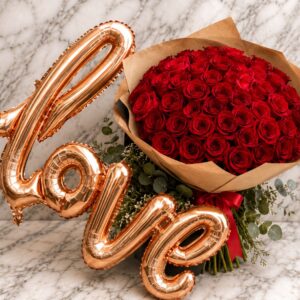 bouquet de lujo con love para tu aniversario en cartagena