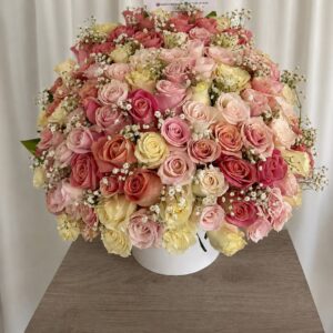 Caja Deluxe rosas de colores premium